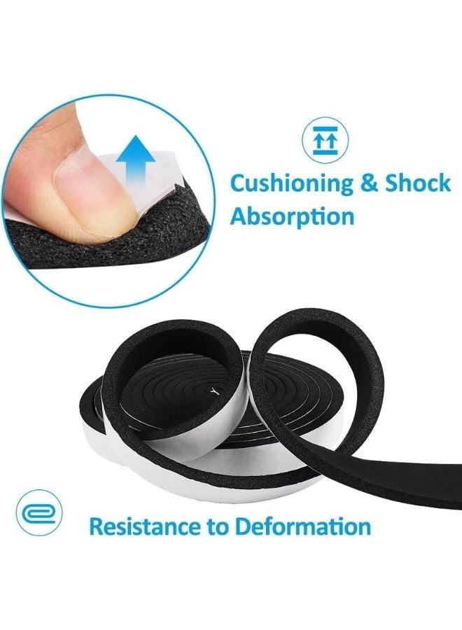 Zimtal Foam Weather Seal Strip for Sliding Windows, Doors Frame Side, Pile Self Adhesive Window Seal Tape for Door Draft Stopper, SoundProof Winter Insulation, Size (10mm*12mm*6m) BLACK - Image 3