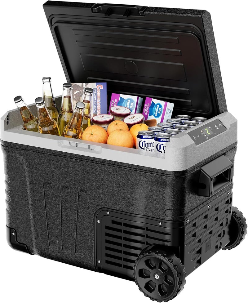 EUHOMY 35L Portable Car Refrigerator, -20°C to 20°C, Dual Temperature Control 12V Camping Fridge 12/24V DC 110-240V AC, 45W Electric Cooler with Handle ثلاجة سيارة for Camping/Travel/Home/Truck/RV - Image 1