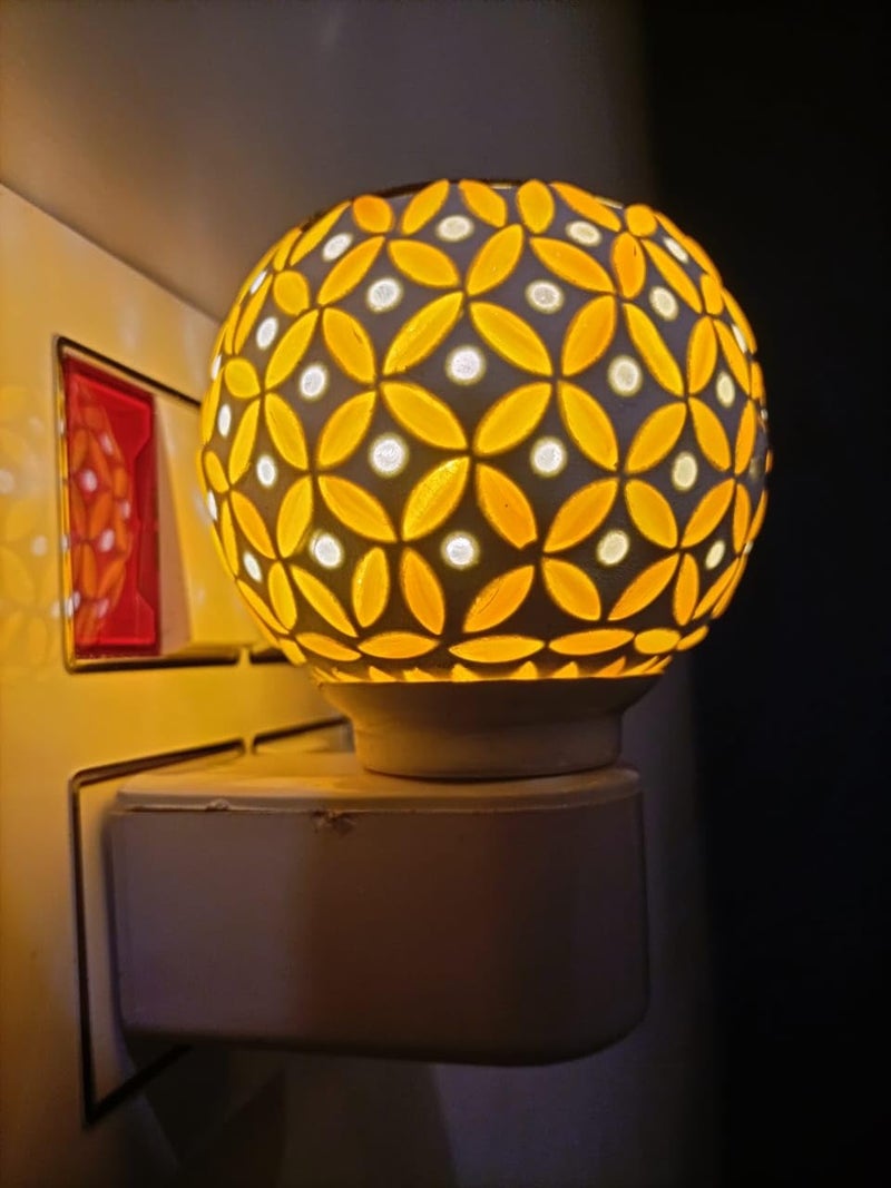 Orzinpro Multipurpose Kapoor Dani Night Lamp Aroma Burner Electric Incense Burner Aroma Kapoor Dani Electric Kapur Burner Electric Dhoop Dani for Home Office Yellow Ceramic - Image 2