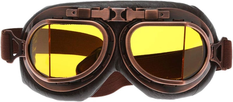 MUXSAM Vintage Motorcycle Goggles ATV Motocross Dirt Bike Racing Riding Off Road Glasses Eyewear Adults Men Women (Yellow) - Image 1