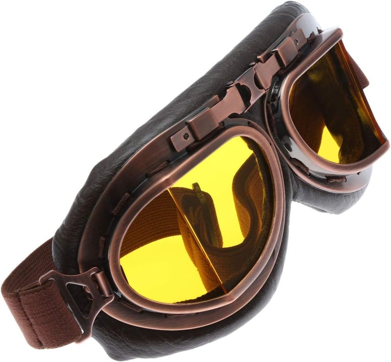 MUXSAM Vintage Motorcycle Goggles ATV Motocross Dirt Bike Racing Riding Off Road Glasses Eyewear Adults Men Women (Yellow) - Image 4