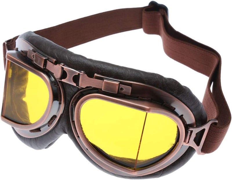 MUXSAM Vintage Motorcycle Goggles ATV Motocross Dirt Bike Racing Riding Off Road Glasses Eyewear Adults Men Women (Yellow) - Image 3