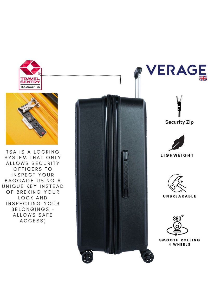 VERAGE Unbreakable Luggage Expandable Hardside Suitcase Large Black - Image 3