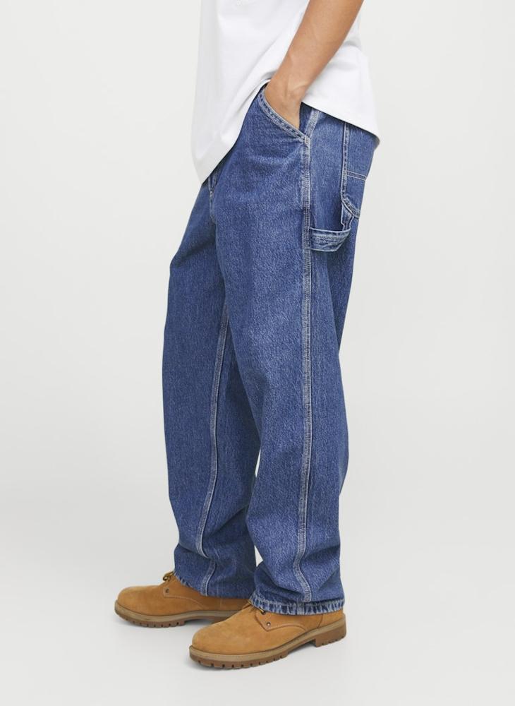 JACK & JONES - Jjialex Jjcarpenter Mf 840 Mid Wash Stright Fit Jeans - Image 1