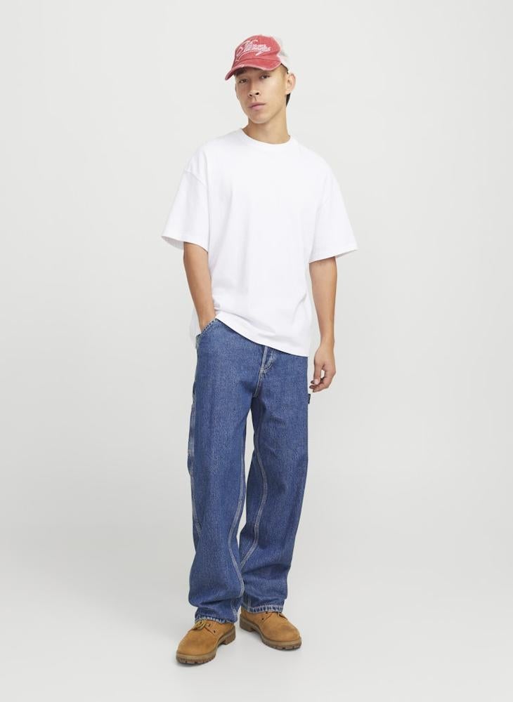 JACK & JONES - Jjialex Jjcarpenter Mf 840 Mid Wash Stright Fit Jeans - Image 1