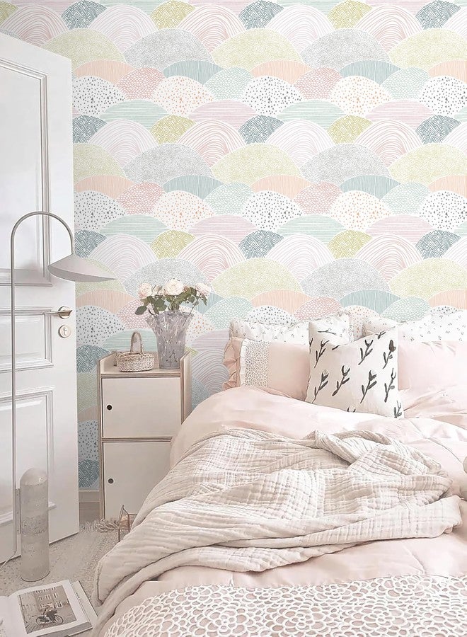 Toduso Peel and Stick Wallpaper Dot/Line Contact Paper Cute Colorful Wallpaper 15.5''x78.7'' Removable Self-Adhesive Wallpaper Room Decor Wall Covering Vinyl Rolls - Image 2