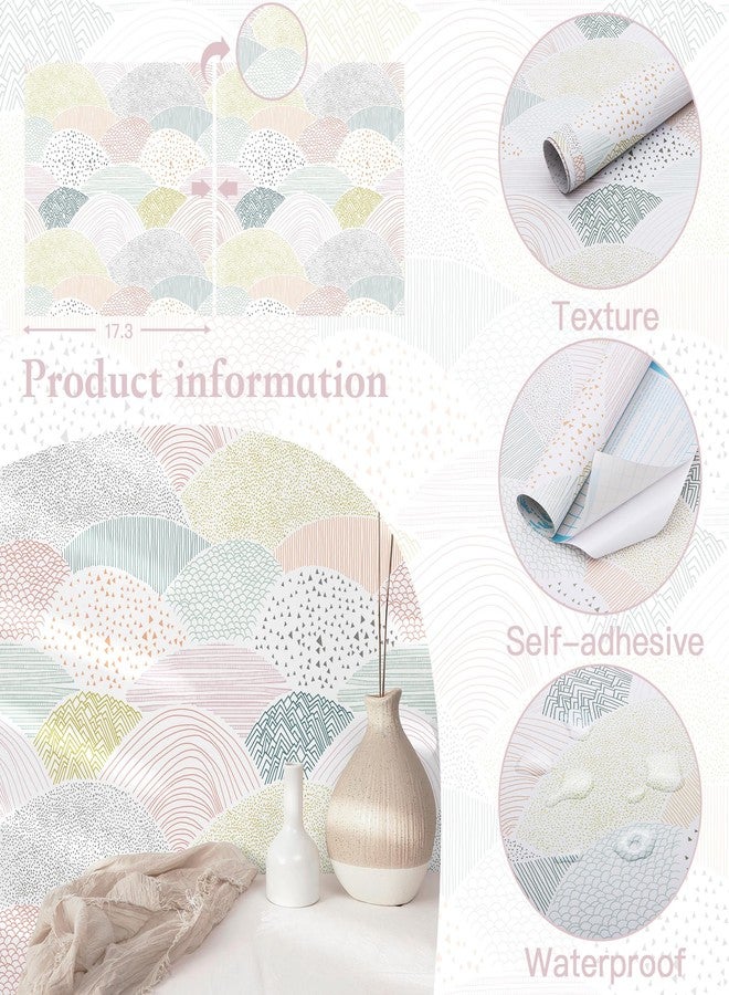 Toduso Peel and Stick Wallpaper Dot/Line Contact Paper Cute Colorful Wallpaper 15.5''x78.7'' Removable Self-Adhesive Wallpaper Room Decor Wall Covering Vinyl Rolls - Image 3