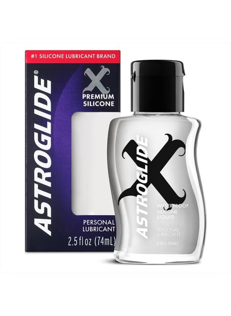ASTROGLIDE Silicone Lube 2.5oz, X Premium Personal Lubricant, Waterproof For Water Play, Travel-Friendly
