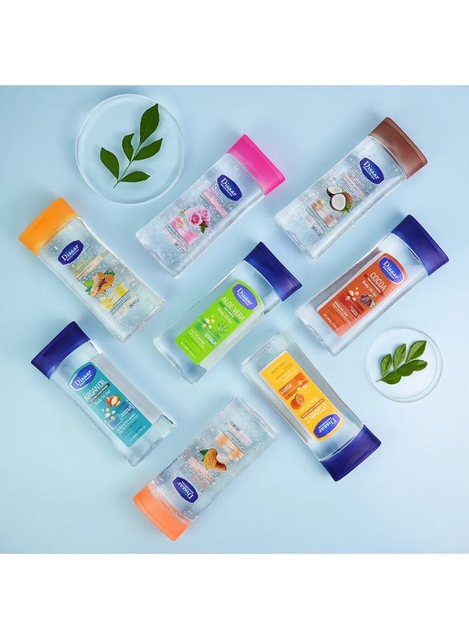 Disaar 2 قطعة 200 مل جل زيت الجسم المرطب بالصبار للعناية بالبشرة وتفتيح الجسم وزيت تدليك الجسم المهدئ والمريح للعناية بالبشرة المرطبة جل تفتيح البشرة المتألق زيت الجل الطبيعي لمكافحة الشيخوخة - Image 5