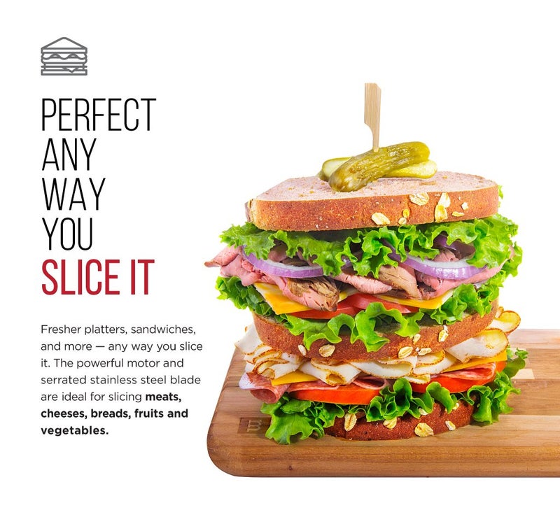 Chefman Electric Deli Slicer With Adjustable Slices, Stainless Steel Blades, Safe Feet - For Ham, Cheese, Bread, Fruit & Veggies - Image 4