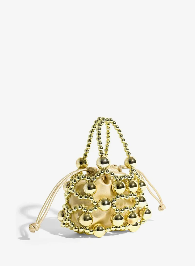 Styli  Gold Tone Beads Embellished Drawstring Bag for Women | Best Price UAE