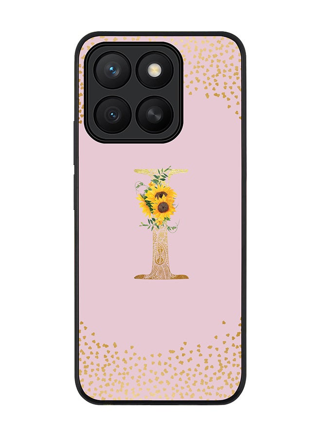 Stylizedd For Honor X8c Case,Slim fit Camera Protection, Shockproof Thin Phone cover  - Custom Floral Monogram - I  (Pink )