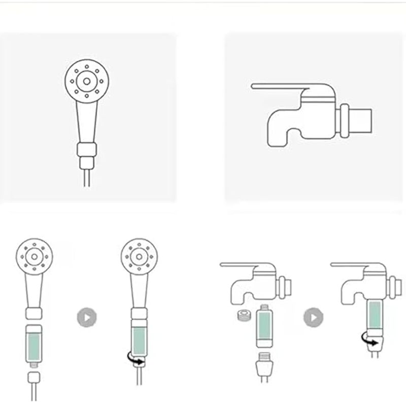 Shower Head Filter Bathroom Accessories for Hard Water Filter Vitamin C Replacement Cartridge Remove Chlorine Fluoride Heavy Metals Improves Skin Condition Protects Hair Cherry Blossoms Scent - Image 5