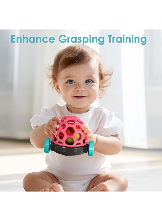 iLearn قطار ألعاب iPlay و iLearn للأطفال، سيارات ناعمة للأطفال من 6-12 شهر، شاحنة موسيقية تدفع وتذهب، جرس كرة حسية للأطفال، هدية عيد ميلاد لتطوير القبضة للأطفال من 7 8 9 10 18 شهر 1 2 سنة للبنات - Image 4