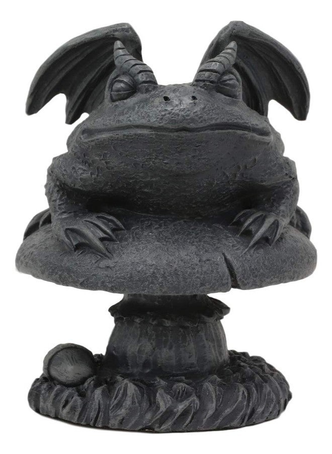 Ebros Gift Ebros Gothic Horned Toad Frog Gargoyle with Wings Crouching On Toadstool Mushroom Figurine Mythical Fantasy Decor of Gargoyles Statue 5" Tall for Medieval Renaissance Castles and Cathedrals Fans - Image 4