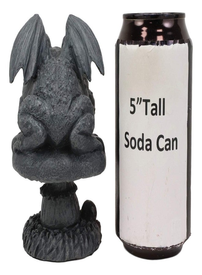 Ebros Gift Ebros Gothic Horned Toad Frog Gargoyle with Wings Crouching On Toadstool Mushroom Figurine Mythical Fantasy Decor of Gargoyles Statue 5" Tall for Medieval Renaissance Castles and Cathedrals Fans - Image 5