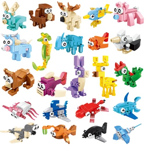 BRICHBROW Party Favors for Kids 24 Pack Animals Building Blocks for Goodie Bags Stocking Stuffers Classroom Prizes Birthday Gifts Toy Building Sets for Kids 612yrs - Image 1
