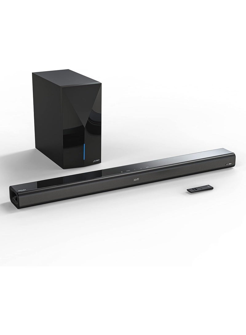 F&D HT388D – 2.1 Bluetooth Soundbar Speaker 120W RMS USB + SD + AUX + HDMI + Optical | RGB LED | Remote Control - Image 5