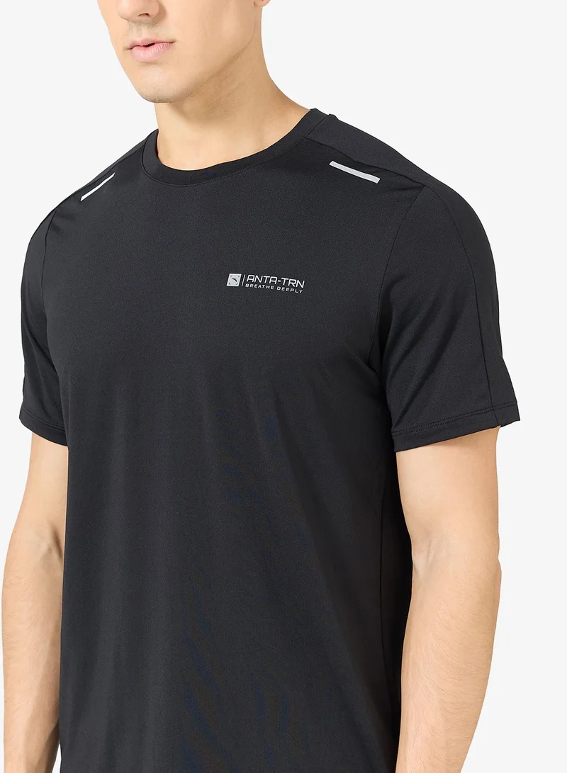 ANTA Black Men’s COOL I Quick-Dry Training T-Shirt/Moisture-Wicking · High Stretch · All-Day Comfort for Men | Best Price UAE
