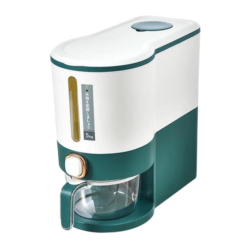 Delavala Delavala Rice Dispenser With Measuring Cup 5Kg Grain Storage Bin Storage Box Large Kitchen Food Grain Storage Container Household Rice Bucket With Lid Grain Rice Storage Tank Rice Holder  - Image 2