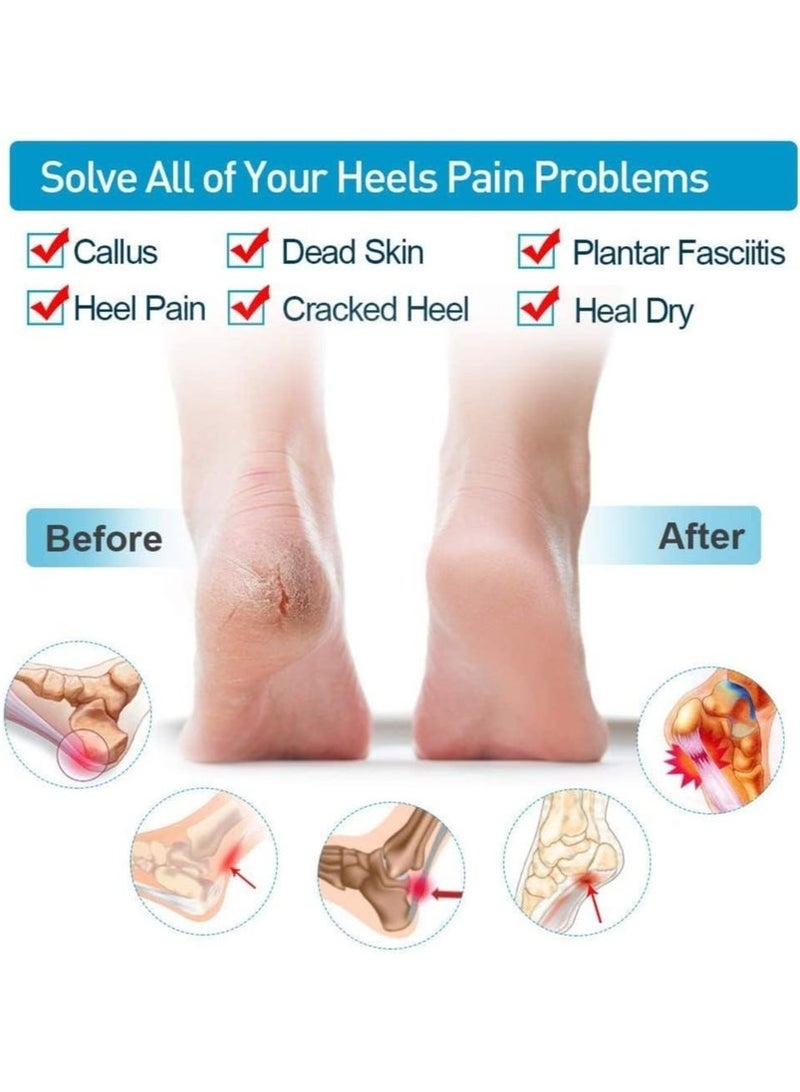 8PCS Plantar Fasciitis Inserts Pads,Gel Heel Cushion,Silicone Heel Protectors,Heel Guards & Heel Cups to Repair Dry Cracked Heel and Reduce Pains of Plantar Fasciitis,Heel Sore - Image 5