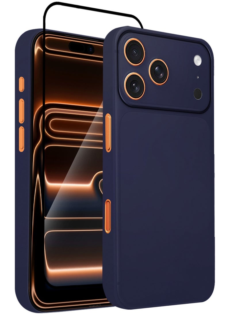 CATANES 2 Packs Air Skin  Case Cover for Apple iPhone 17 Pro Max - Sturdy Back Cover - Durable Thin Case - Drop Protection Cover with 3D Screen Protector - Blue - Image 1