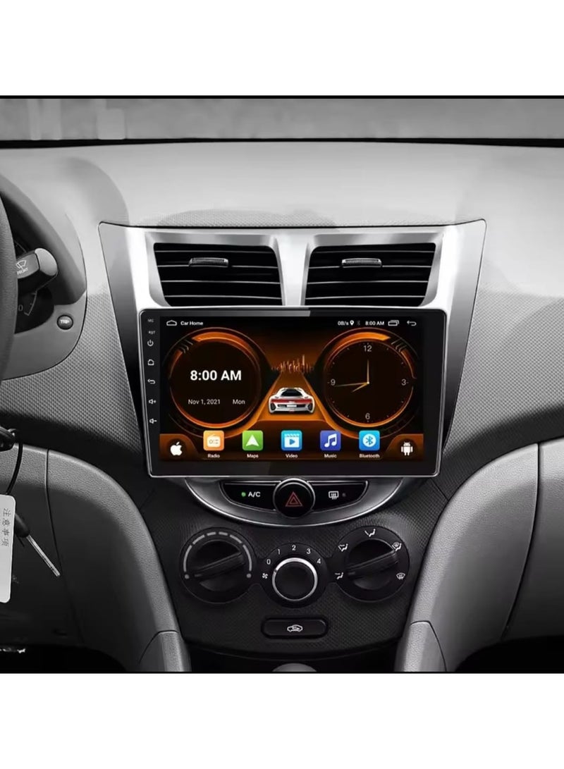 Hyundai Accent 2012-2017 screen The screen runs on Android and supports the following features: Android Auto and Apple Car Play, which allows you to easily connect your phone and display it on the screen. It also supports a high display resolution of up to 1080 pixels, making it excellent for displaying information more clearly.