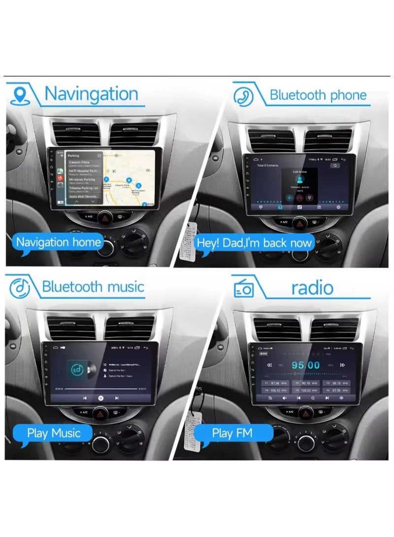 Hyundai Accent 2012-2017 screen The screen runs on Android and supports the following features: Android Auto and Apple Car Play, which allows you to easily connect your phone and display it on the screen. It also supports a high display resolution of up to 1080 pixels, making it excellent for displaying information more clearly.