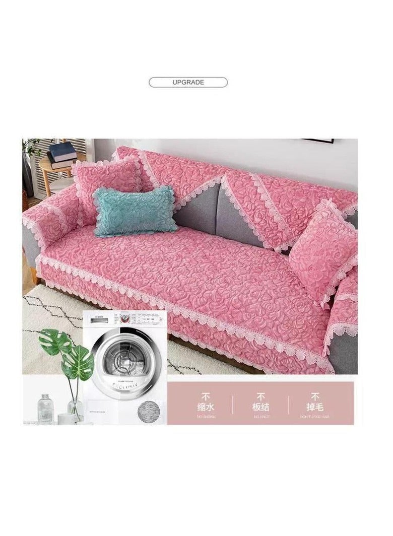 بيج الدافئة SofaTopper سميكة أفخم أريكة منشفة عدم الانزلاق أريكة قطيفة غطاء الاقسام L-شكل غطاء أريكة 210*90 سنتيمتر - Image 2