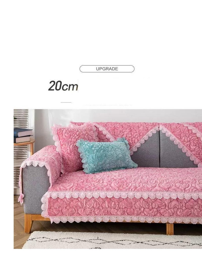 بيج الدافئة SofaTopper سميكة أفخم أريكة منشفة عدم الانزلاق أريكة قطيفة غطاء الاقسام L-شكل غطاء أريكة 210*90 سنتيمتر - Image 4