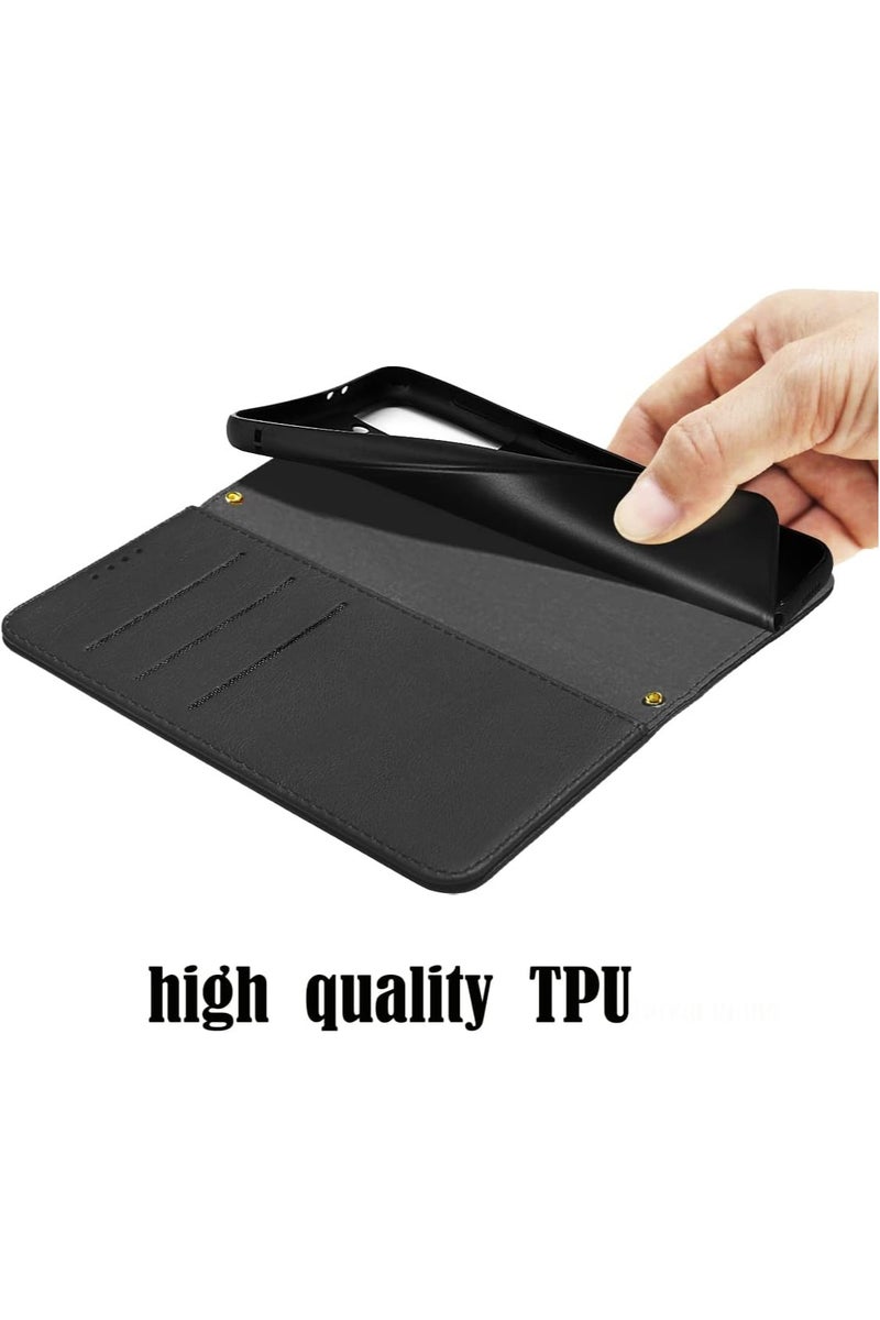 VKL Samsung Galaxy A56 5G Flip Cover PU Leather Magnetic Closure Kickstand Wallet Case Card Holder Shockproof Flip Cases - Black - Image 5