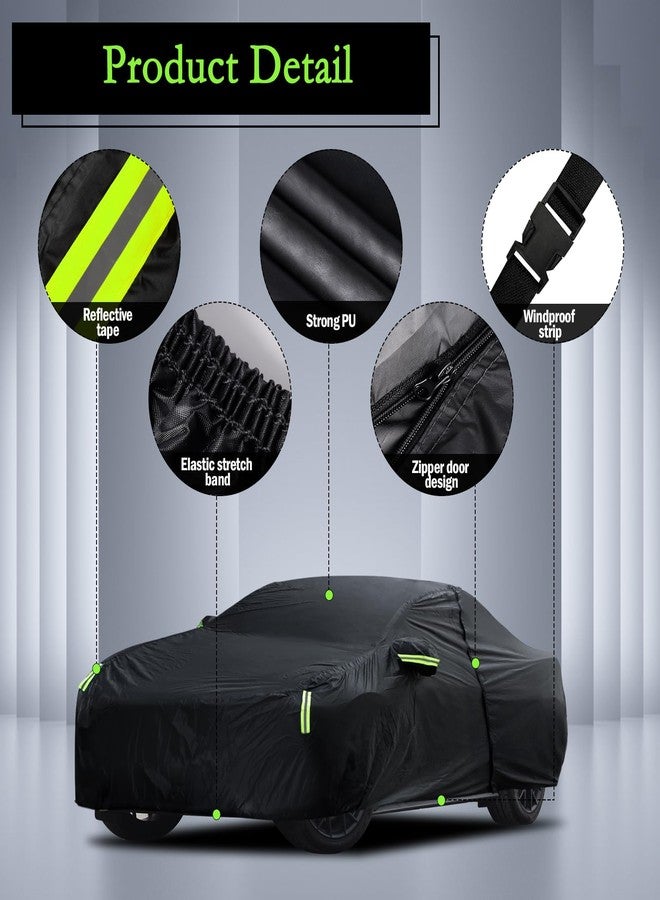 Migaven Car Cover Custom Fit for Ford Mustang 1994-2023, for Chevy Camaro 2010-2023, Waterproof All Weather Full Exterior Cover Rain Hail Sun Protector Car Cover with Door Zipper - Image 3
