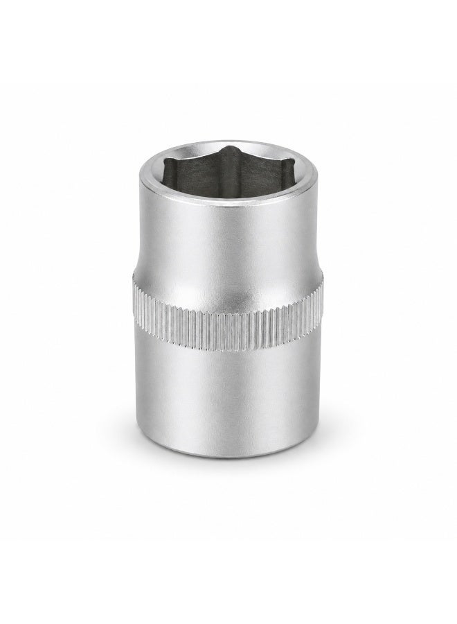1/2 Inch Socket, 1/2 Inch Square Drive, 6 Point Chrome Vanadium Steel CR-V Socket for Ratchet, Breaker Bar, Automotive Repair and Workshop Use - Image 1