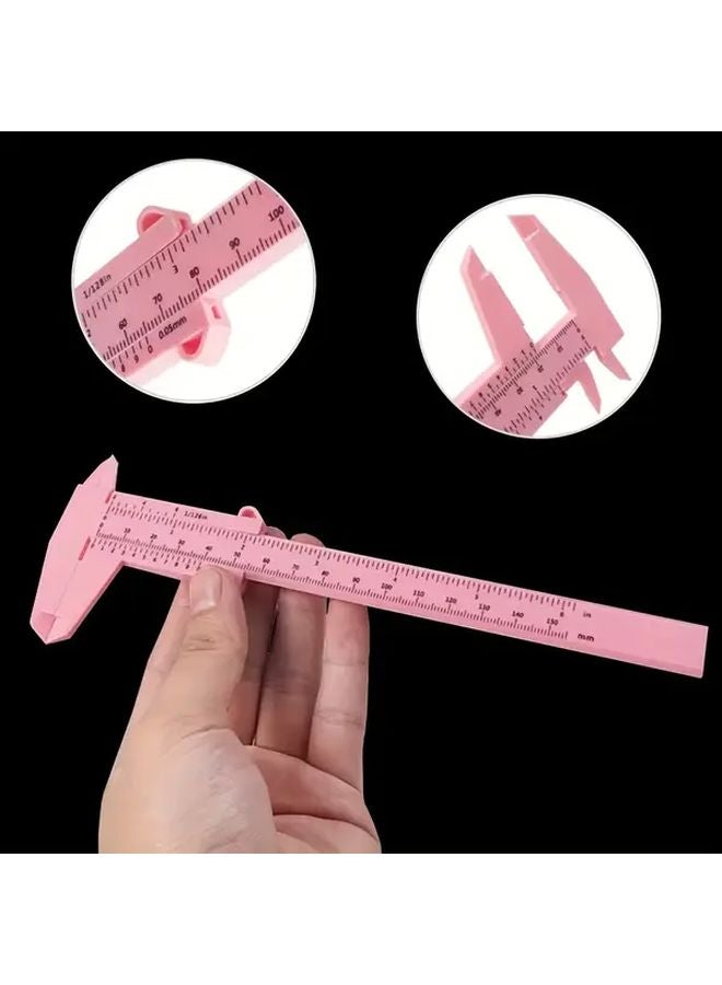 Black 0 150mm Portable Mini Vernier Caliper Plastic Slide Ruler Dual Proportional Measuring Tool - Image 3