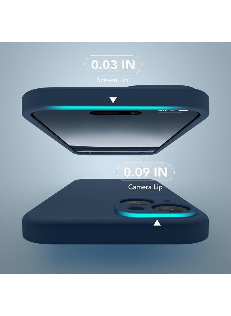 WRISTWISE Case Cover for iPhone 14 with 1 Pack Tempered Glass Screen Protector, Compatible with MagSafe, [Full Camera Protection] Silicone Shockproof Protective Phone Case for iPhone 14 6.1 inch, Blue - Image 5