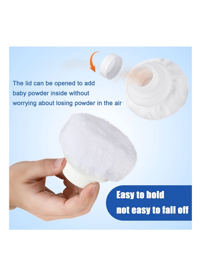 Generic Body Powder Container, 2 Pcs After-Bath Baby Powder Case Fluffy Puff Kit Baby Body Care Cosmetic Bath with a Large Handle Powder Box for Home Travel  - Image 5