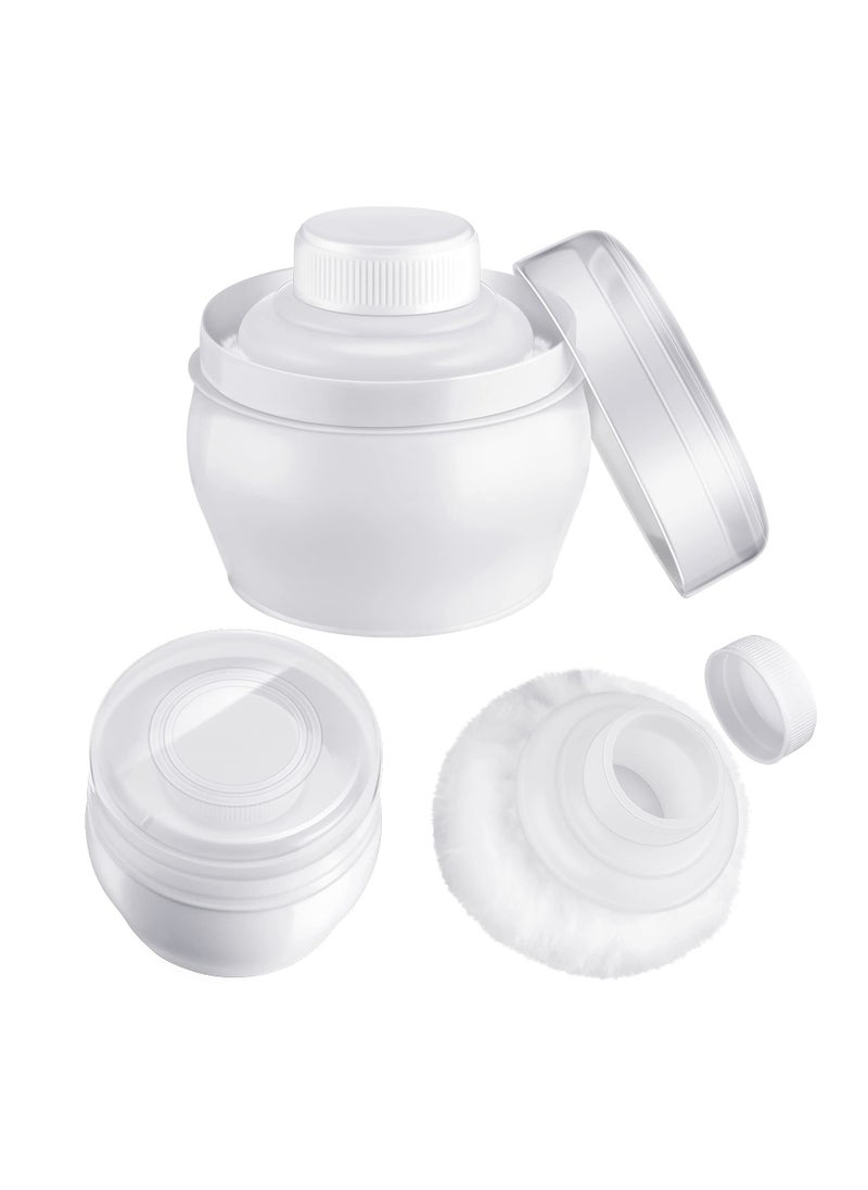 Generic Body Powder Container, 2 Pcs After-Bath Baby Powder Case Fluffy Puff Kit Baby Body Care Cosmetic Bath with a Large Handle Powder Box for Home Travel  - Image 1