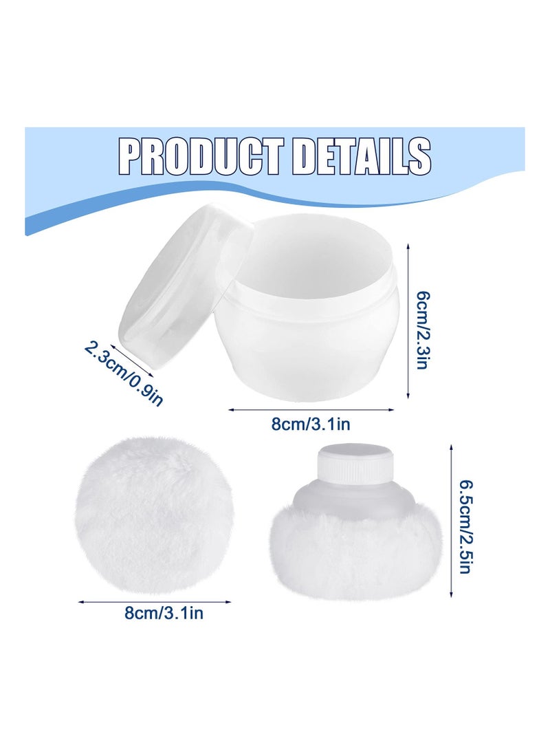 Generic Body Powder Container, 2 Pcs After-Bath Baby Powder Case Fluffy Puff Kit Baby Body Care Cosmetic Bath with a Large Handle Powder Box for Home Travel  - Image 2