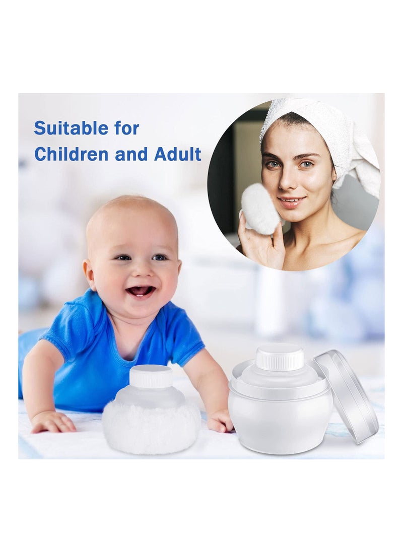 Generic Body Powder Container, 2 Pcs After-Bath Baby Powder Case Fluffy Puff Kit Baby Body Care Cosmetic Bath with a Large Handle Powder Box for Home Travel  - Image 4