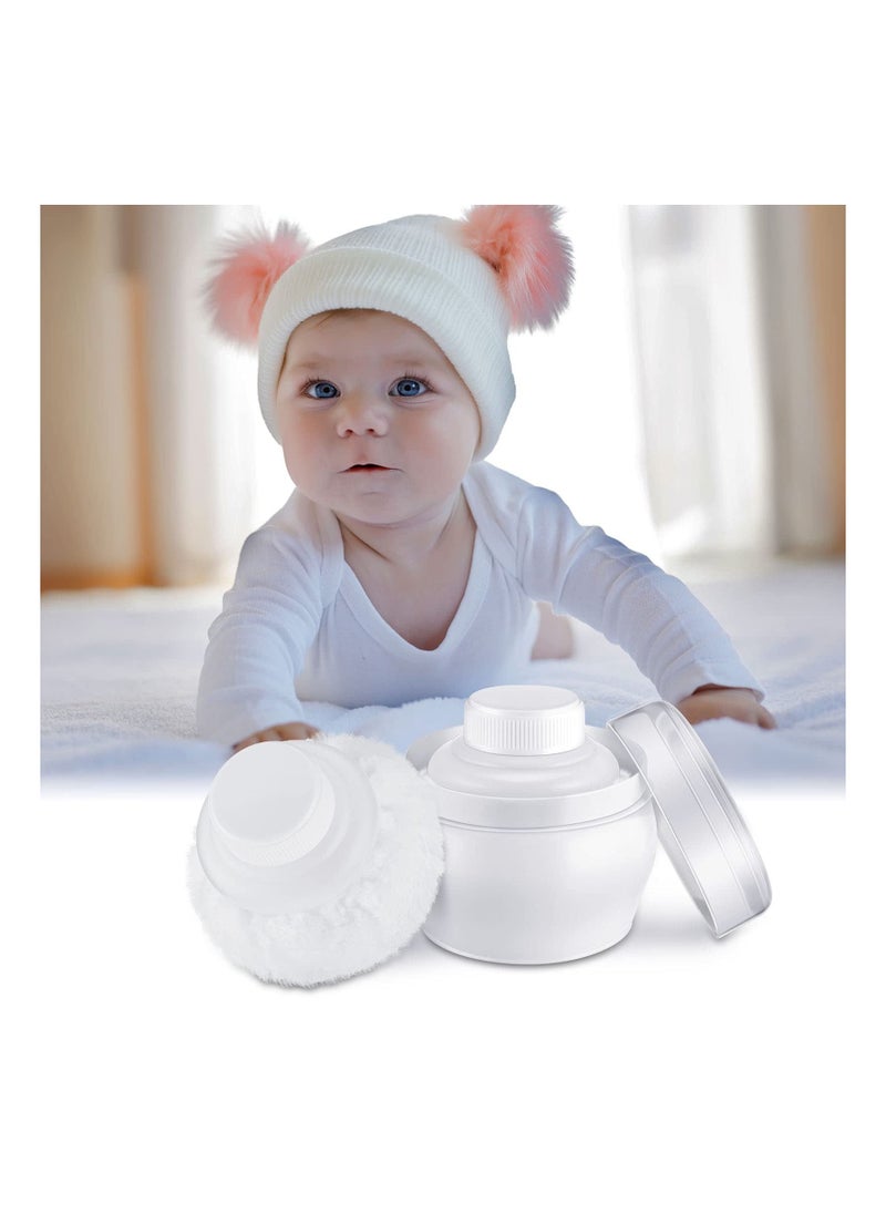 Generic Body Powder Container, 2 Pcs After-Bath Baby Powder Case Fluffy Puff Kit Baby Body Care Cosmetic Bath with a Large Handle Powder Box for Home Travel  - Image 3