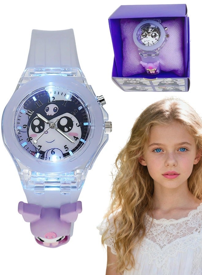 Kuromi Cartoon Digital Sport Watch (Silicone Wristwatch) – With Color Box, Best Gift for Boys & Girls Aged 3-11, Adjustable Strap, Clear Time Display at Night (Purple) - Image 1