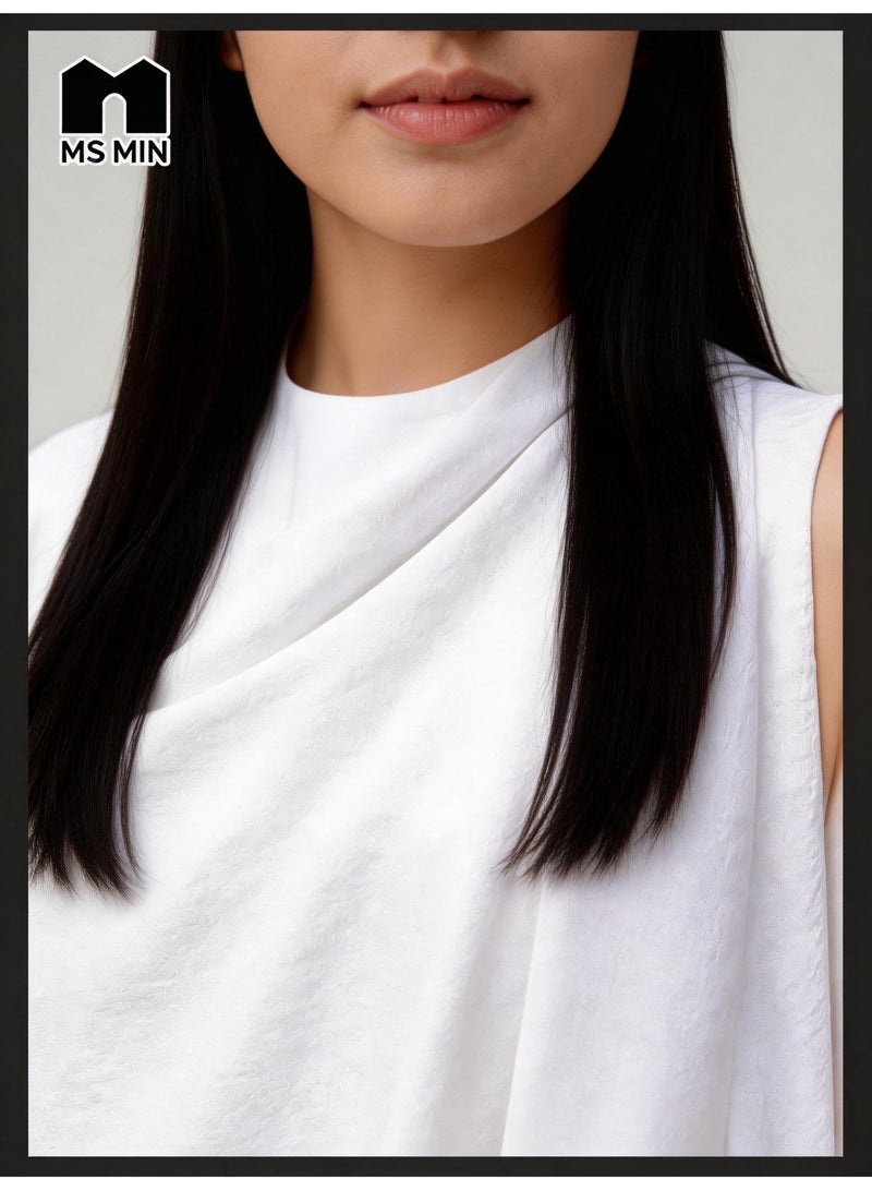 MS MIN 3 Piece Keffiyeh Abaya Set for Women, White Oversized Modest Wear with Wide Leg Pants & Matching Tote Bag, Patterned Cuff Abaya - Image 4