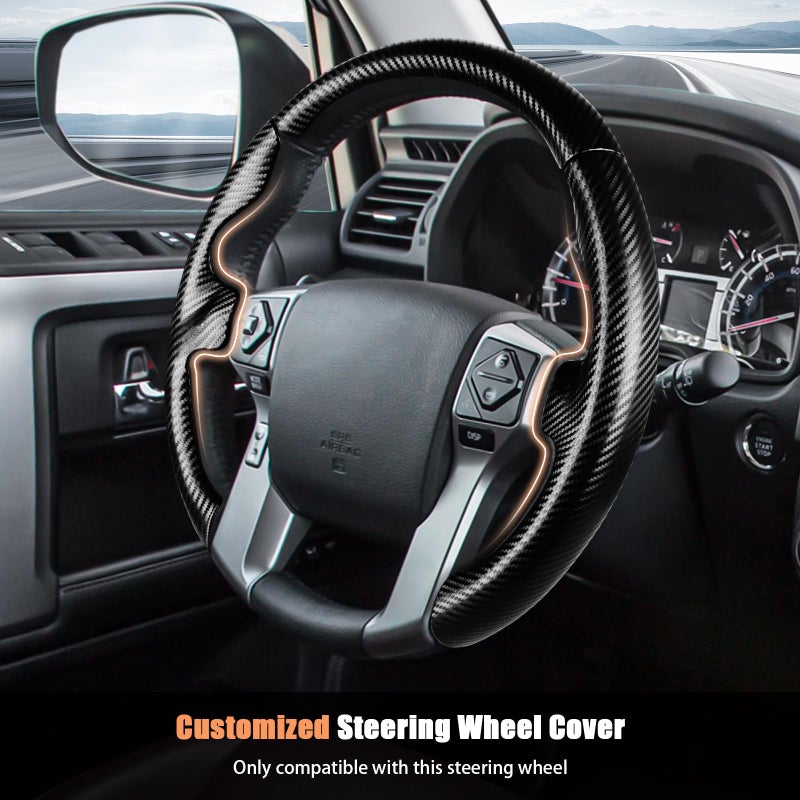 Aimato Customized Steering Wheel Cover for Toyota Tacoma 2012-2023/4Runner 2010-2024/Tundra 2014-2021/Sequoia 2014-2022 Thin,Anti-Slip,Scratch-Resistant Exclusive Car Accessory for Toyota - Image 2