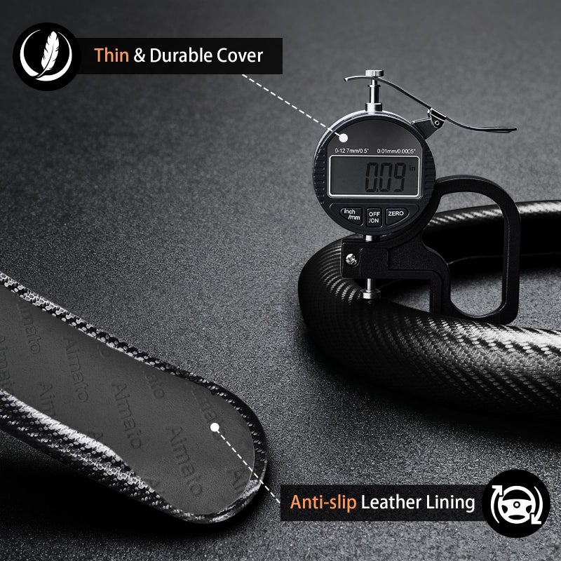 Aimato Customized Steering Wheel Cover for Toyota Tacoma 2012-2023/4Runner 2010-2024/Tundra 2014-2021/Sequoia 2014-2022 Thin,Anti-Slip,Scratch-Resistant Exclusive Car Accessory for Toyota - Image 4