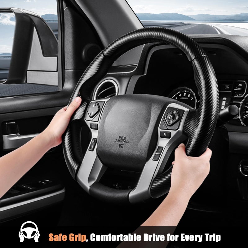 Aimato Customized Steering Wheel Cover for Toyota Tacoma 2012-2023/4Runner 2010-2024/Tundra 2014-2021/Sequoia 2014-2022 Thin,Anti-Slip,Scratch-Resistant Exclusive Car Accessory for Toyota - Image 5