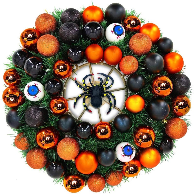 Emopeak 24Pcs Christmas Balls Ornaments for Xmas Christmas Tree - 4 Style Shatterproof Christmas Tree Decorations Hanging Ball for Holiday Wedding Party Decoration (Black  1.3""/3.2CM) - Image 2