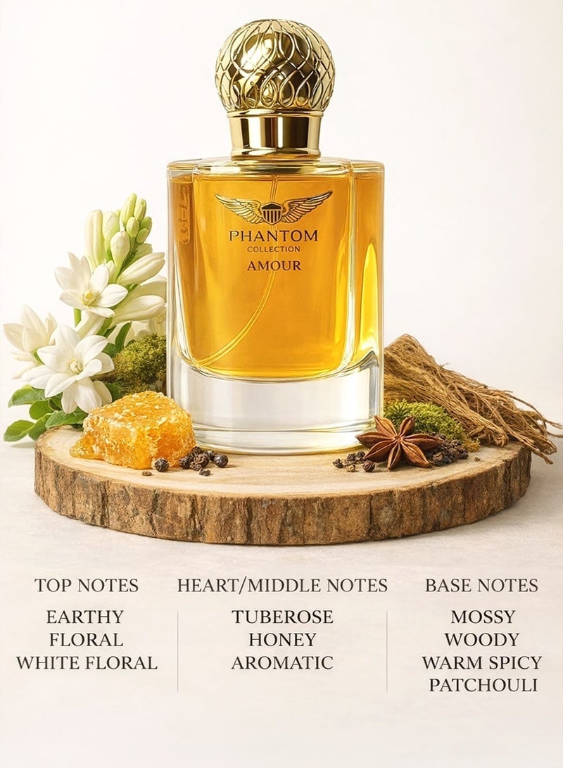 Linea De Bella Phantom Collection Amour EDP 100ml – Luxury Women’s Perfume with Floral & Soft Musk Notes, Long-Lasting - Image 2