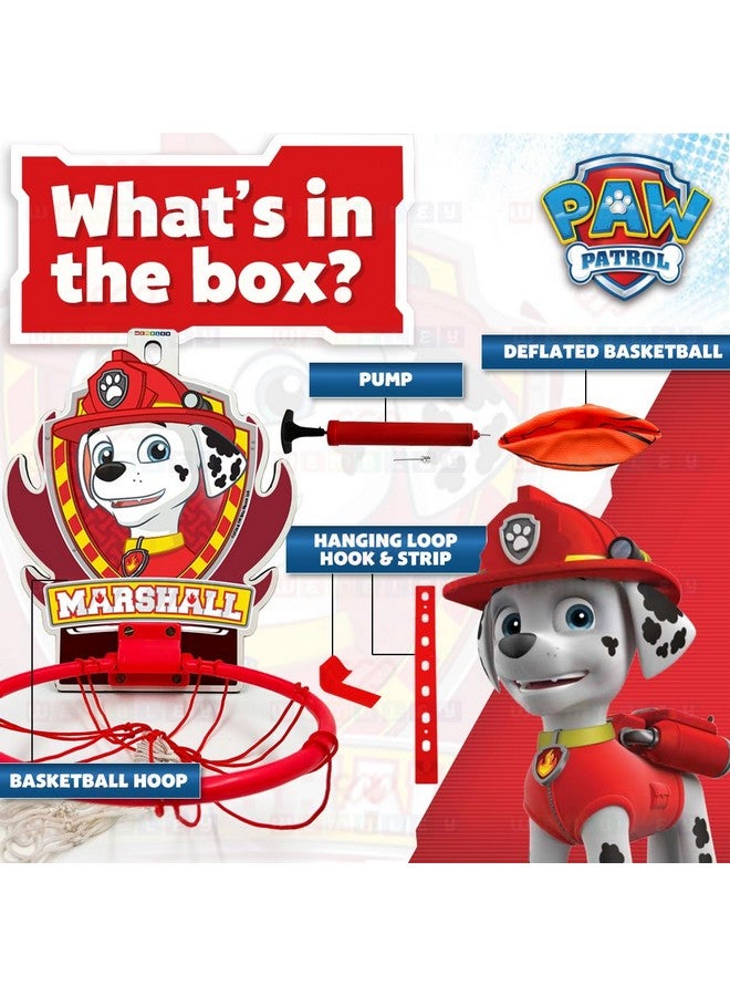 ويمبلي مجموعة كرة سلة ويمبلي باو باترول للأطفال من الأولاد والبنات مع كرة منفوخة وطوق ولوح تعليق ومضخة، ألعاب داخلية وخارجية، هدية عيد ميلاد للأطفال - مارشال - Image 2