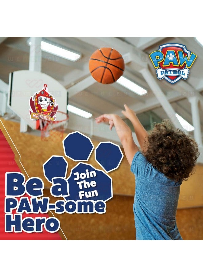 ويمبلي مجموعة كرة سلة ويمبلي باو باترول للأطفال من الأولاد والبنات مع كرة منفوخة وطوق ولوح تعليق ومضخة، ألعاب داخلية وخارجية، هدية عيد ميلاد للأطفال - مارشال - Image 4