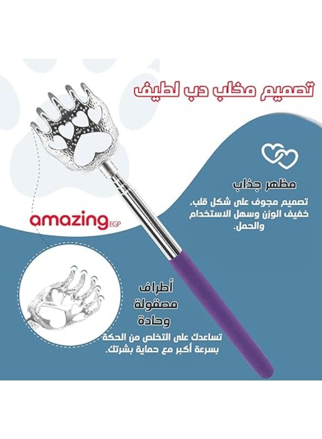 amazing.EGP The Back | Extendable Bear Claw Back Scratcher, 23" Stainless Steel, Rubber Handle, Black (Green) - Image 3